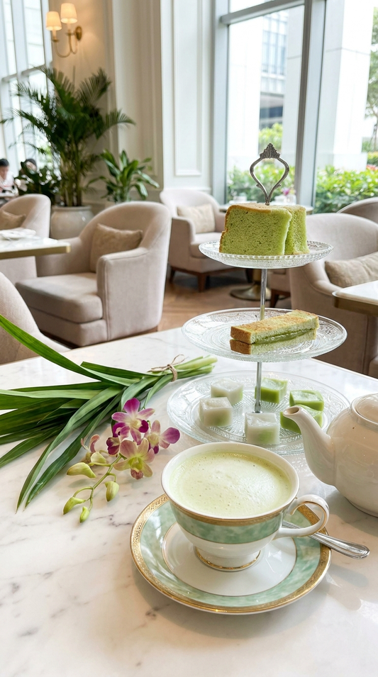 Pandan pour les salons de thé : boissons, pâtisseries et mise en carte