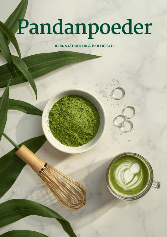 Pandanpoeder kopen in Nederland – 100% natuurlijk biologisch pandanpoeder van Pandan Bio, ideaal voor latte, desserts en bakgerechten