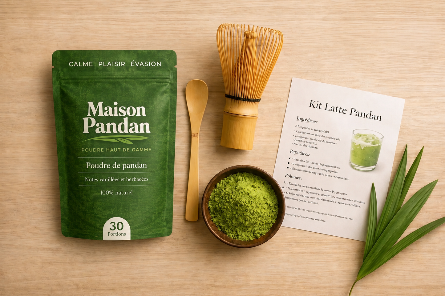 Kit Pandan – Le rituel complet : Poudre, fouet et cuillère 🌿