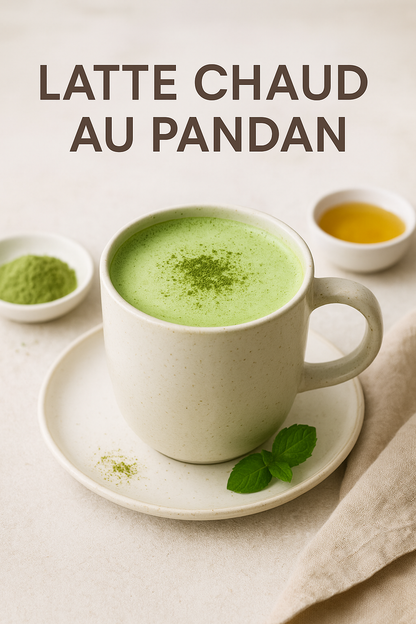 Pandan latte chaud parfait pour être réconforter quand l'hiver est froid